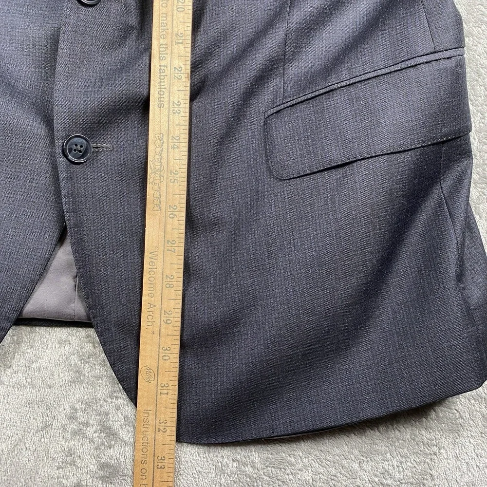 Peter Millar Blazer Mens 48R Blue Grey Wool Check Sport Coat Jacket Union *READ*